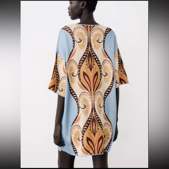 Zara Jacquard Knit Tunic Dress Size US Medium - Picture 2 of 11